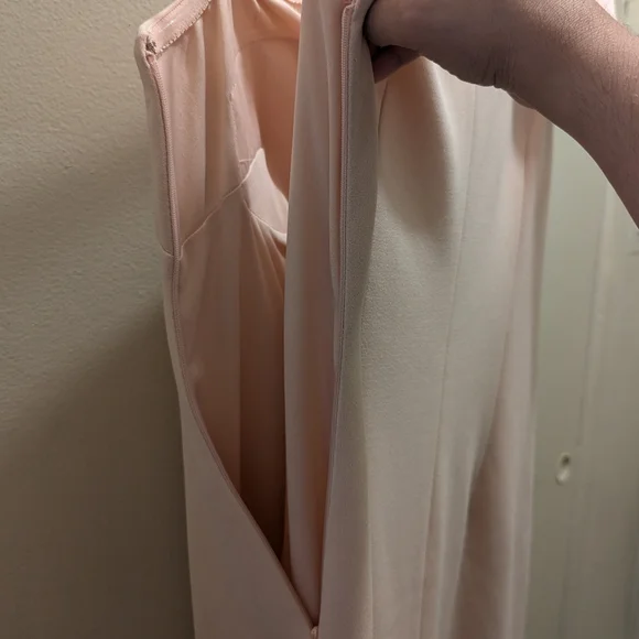 Eliza J One-Shoulder Satin Bow Blush Pink Evening Formal Dress Maxi Gown- 12 - Picture 9 of 16